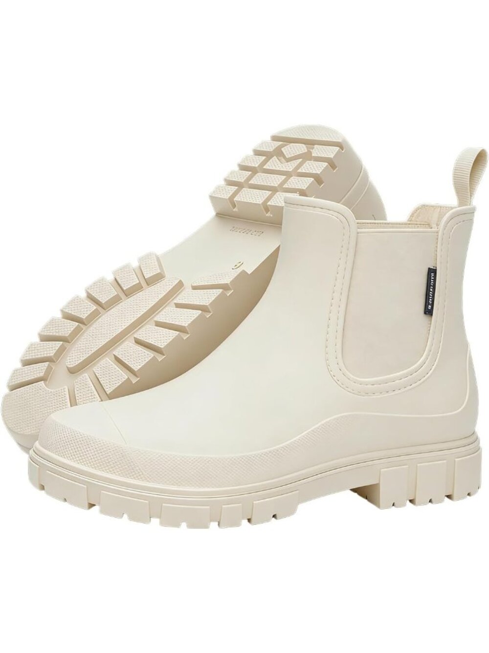 Women's White Rain Boots  Short Ankle Rainboots Arch Support Chelsea Boots